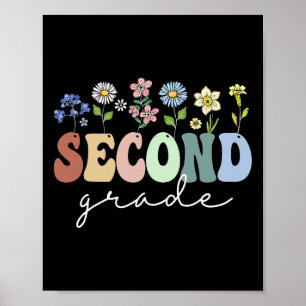 2e klas wilde bloem bloemstuk cadeau om naar schoo poster