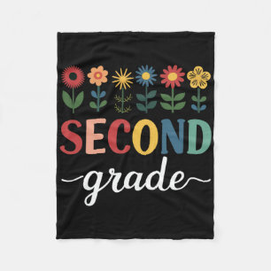 2e klas Wildflower Bloemen Terug naar school Fleece Deken