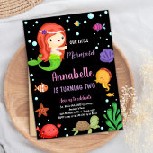 2e Kleine Oranje Zeemeermin Verjaardagsuitnodiging Kaart