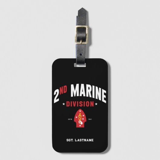 2e Marine Divisie "De Stille Tweede" Custom Bagagelabel (Voorkant (verticaal))