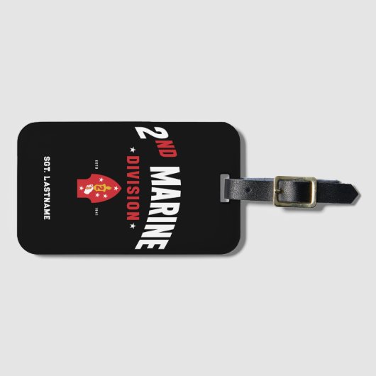 2e Marine Divisie "De Stille Tweede" Custom Bagagelabel (Voorkant (horizontaal))