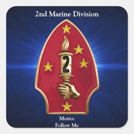 2e mrt. Div Vierkante Sticker (Voorkant)