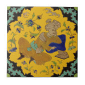 2e Paar Turbaned Man Perzisch Antiek Repro Tegeltje (Voorkant)