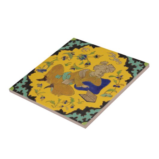 2e Paar Turbaned Man Perzisch Antiek Repro Tegeltje (Zijkant)