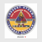 2e pantserdivisie Desert Storm Sticker (Vel)