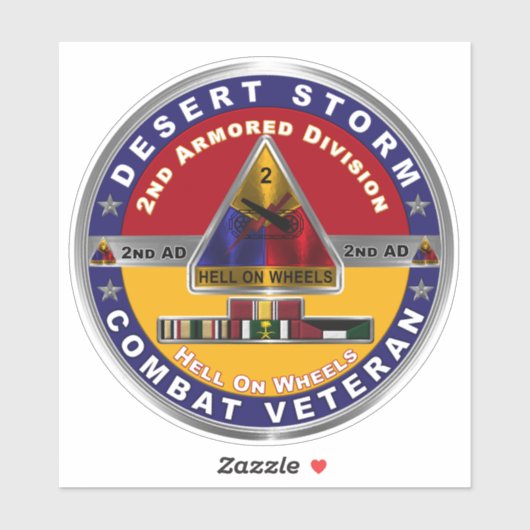 2e pantserdivisie Desert Storm Sticker (Vel)