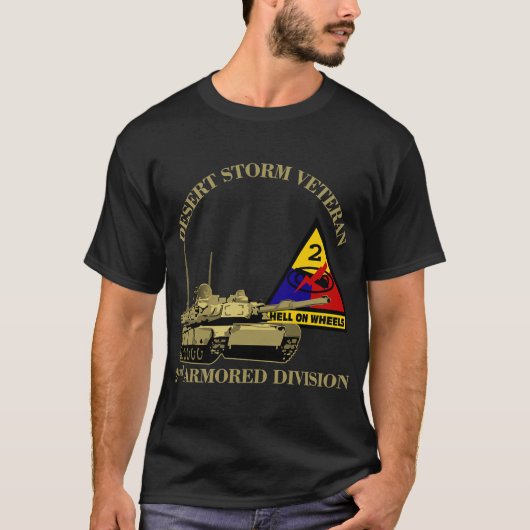 2e Pantserdivisie Desert Storm Veteranen T-shirt (Voorkant)