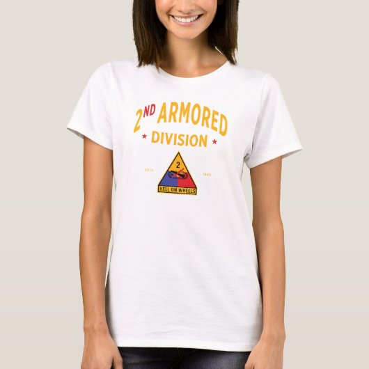 2e Pantserdivisie - "Hell on Wheels" Vrouwen T-shirt (Voorkant)