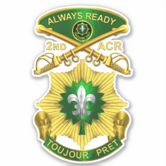 2e Pantserregiment ACR Sticker (Voorkant)