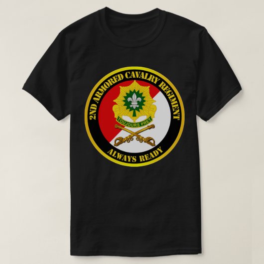 2e Pantserregiment DUI Red White Altijd T-shirt (Design voorkant)