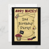 2e Pirate Verjaardag Uitnodigingen (Voorkant / Achterkant)