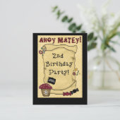 2e Pirate Verjaardag Uitnodigingen (Staand voorkant)