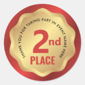 2e plaats evenement medaille competitie sticker ro (Voorkant)
