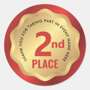 2e plaats evenement medaille competitie sticker ro