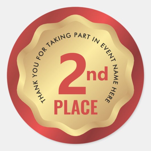 2e plaats evenement medaille competitie sticker ro (Voorkant)