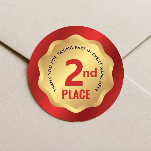 2e plaats evenement medaille competitie sticker ro