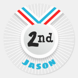 2e plaats ronde sticker