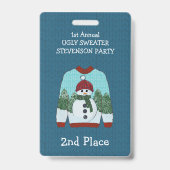 2e plaats Snowman Ugly Sweater Party Winner Badge (Voorzijde)