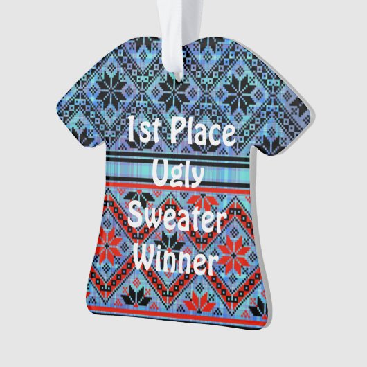 2e plaats Ugly kerstSweater Contest Ornament (voorkant)