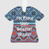 2e plaats Ugly kerstSweater Contest Ornament (voorkant)