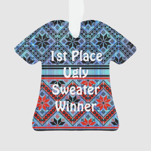 2e plaats Ugly kerstSweater Contest Ornament (voorkant)