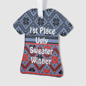 2e plaats Ugly kerstSweater Contest Ornament (voorkant)