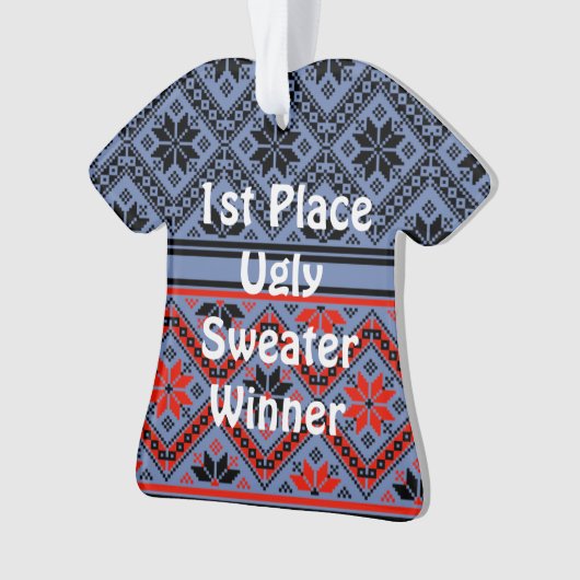 2e plaats Ugly kerstSweater Contest Ornament (voorkant)