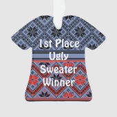 2e plaats Ugly kerstSweater Contest Ornament (voorkant)