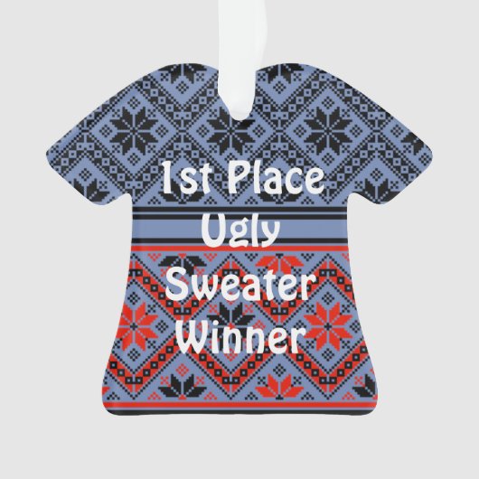 2e plaats Ugly kerstSweater Contest Ornament (voorkant)