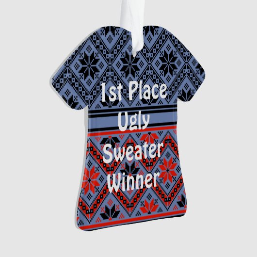 2e plaats Ugly kerstSweater Contest Ornament (voorkant)