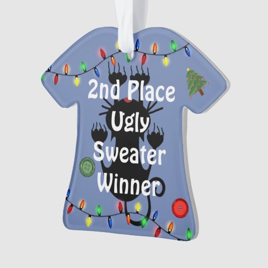 2e plaats Ugly kerstSweater Contest Ornament (voorkant)