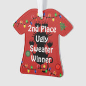 2e plaats Ugly kerstSweater Contest Ornament (voorkant)