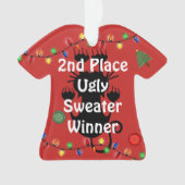 2e plaats Ugly kerstSweater Contest Ornament (voorkant)