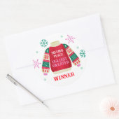 2e plaats Ugly Sweater Contest prijswinnaar Ronde Sticker (Envelop)