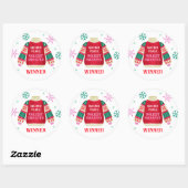 2e plaats Ugly Sweater Contest prijswinnaar Ronde Sticker (Vel)