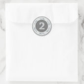2e plaats zilveren medaille donker ronde sticker (Tas)