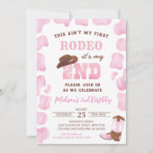 2e Rodeo Cowgirl Tweede Verjaardag Uitnodigingen (Voorkant)