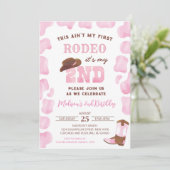 2e Rodeo Cowgirl Tweede Verjaardag Uitnodigingen (Staand voorkant)
