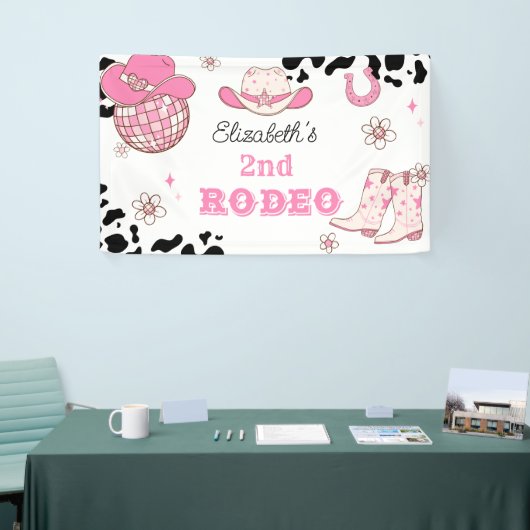 2e Rodeo Cowgirl Western verjaardagsfeestje Spandoek (Beurs)