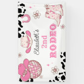 2e Rodeo Cowgirl Western verjaardagsfeestje Spandoek (Verticaal)