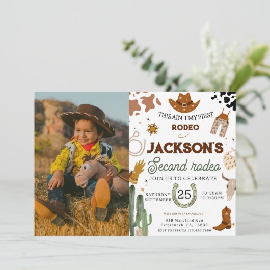 2e Rodeo verjaardag Dit is niet mijn 1e Rodeo Kaart (Staand voorkant)