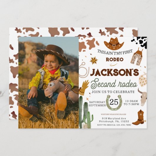 2e Rodeo verjaardag Dit is niet mijn 1e Rodeo Kaart (Voorkant / Achterkant)