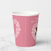 2e roos kwartzwitter-trouwdag foto foto papieren bekers (Rechts)