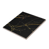 2e set van 4 Gold Veined Black Faux Marble Tegeltje (Zijkant)