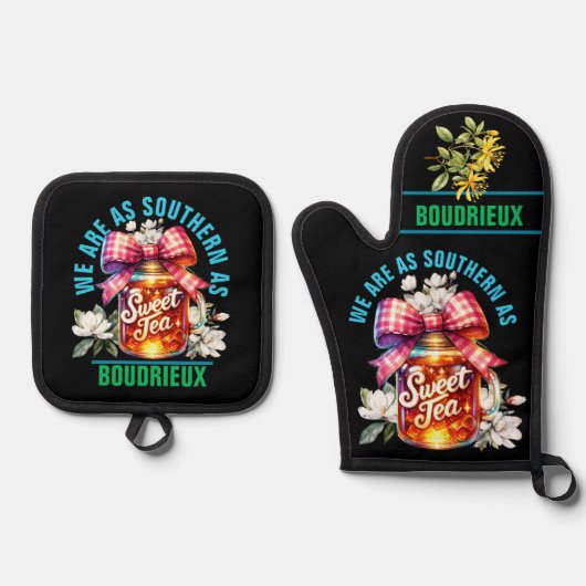 2e Southern Sweet Tea Oven Mitt & Pot Holder Set (Voorkant)