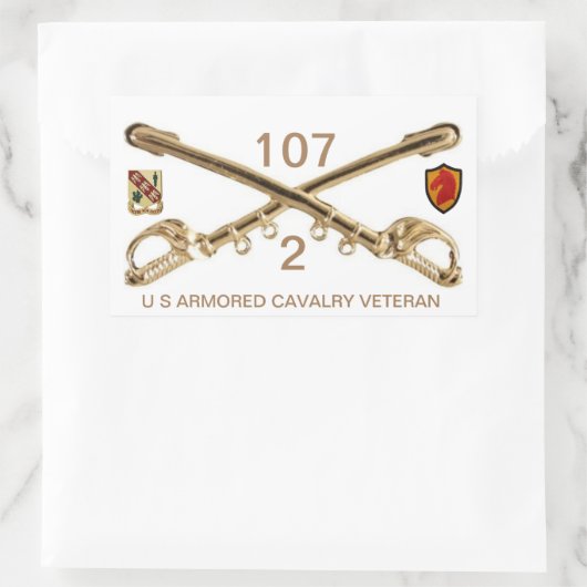 2E squadron 107e ACR Rechthoekige Sticker (Tas)