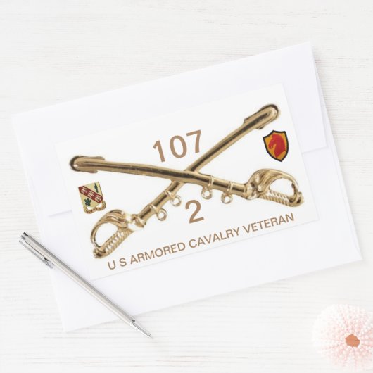 2E squadron 107e ACR Rechthoekige Sticker (Envelop)