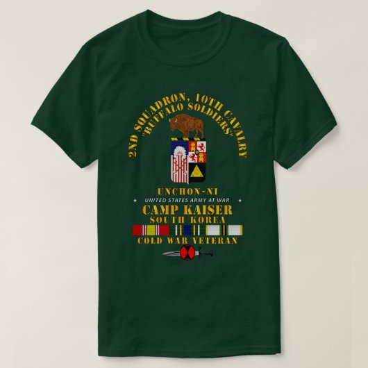 2e squadron 10e Cavalerie 7e ID Camp Kaiser Korea T-shirt (Design voorkant)