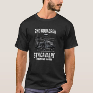 2e Squadron 6e Cavalerie Apache Helikopter Militar T-shirt