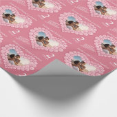 2e trouwdag foto roos kwarts cadeaupapier (Hoek)